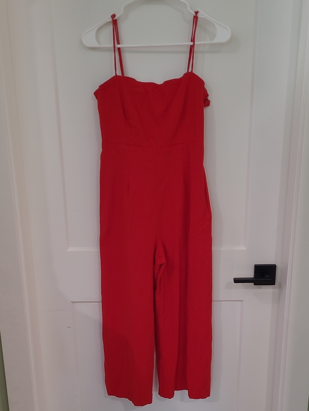 Astr Red Linen Blend Strappy Wide-Leg Jumpsuit